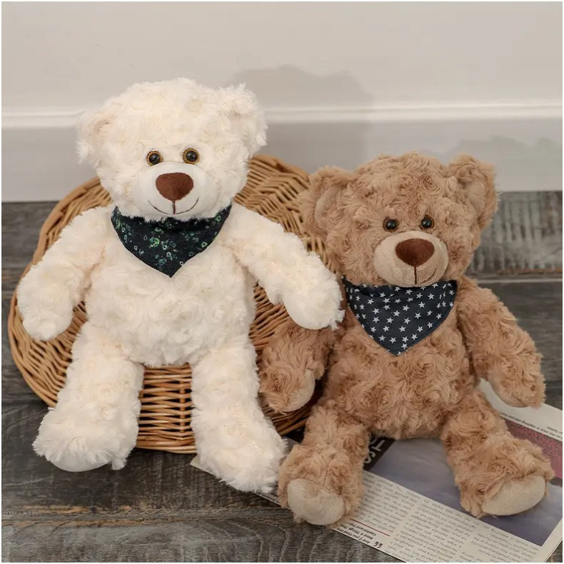 Плюшено мече с кърпа, бежаво, 30 см