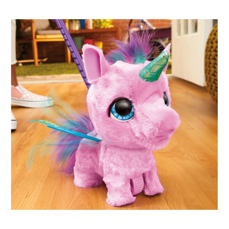 Интерактивен розов еднорог с каишка