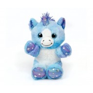 Плюшена играчка - Еднорог със звезди 22 см, син