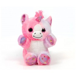 Плюшена играчка - Еднорог със звезди 22 см, розов