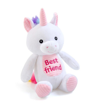 Плюшен еднорог Best Friend, бял, 19 см
