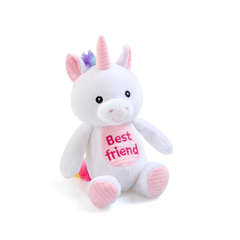 Плюшен еднорог Best Friend, бял, 19 см