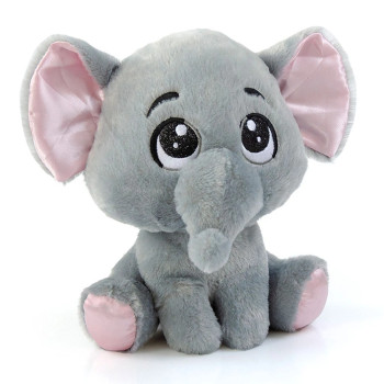 Плюшен слон, сив, 22 см