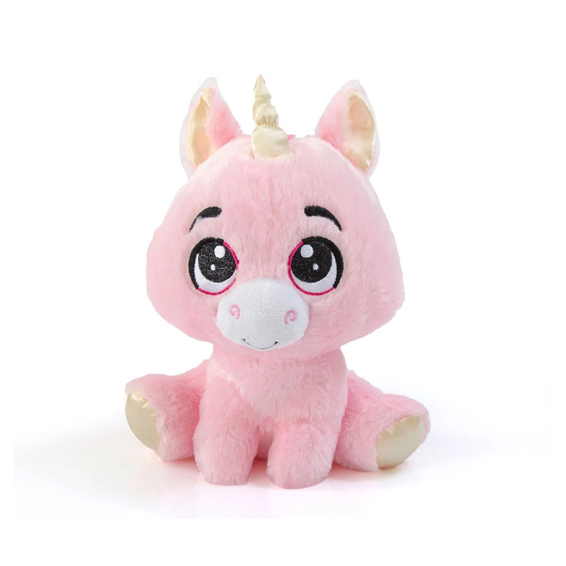 Плюшен еднорог, розов, 22 см