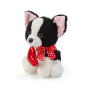 Плюшено кученце със сърце, черно-бяло, 17 см