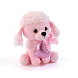 Плюшена играчка - Кученце със сърце 17 см, розов пудел