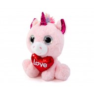 Плюшена играчка - Еднорог със сърце 24 см, розов