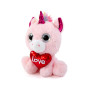 Плюшен еднорог със сърце, розов, 24 см