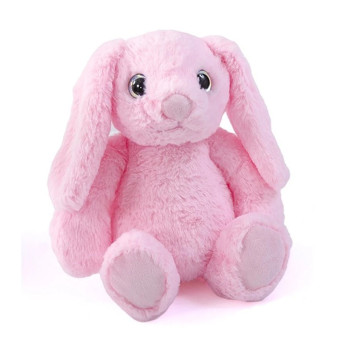 Плюшено зайче, розово, 28 см