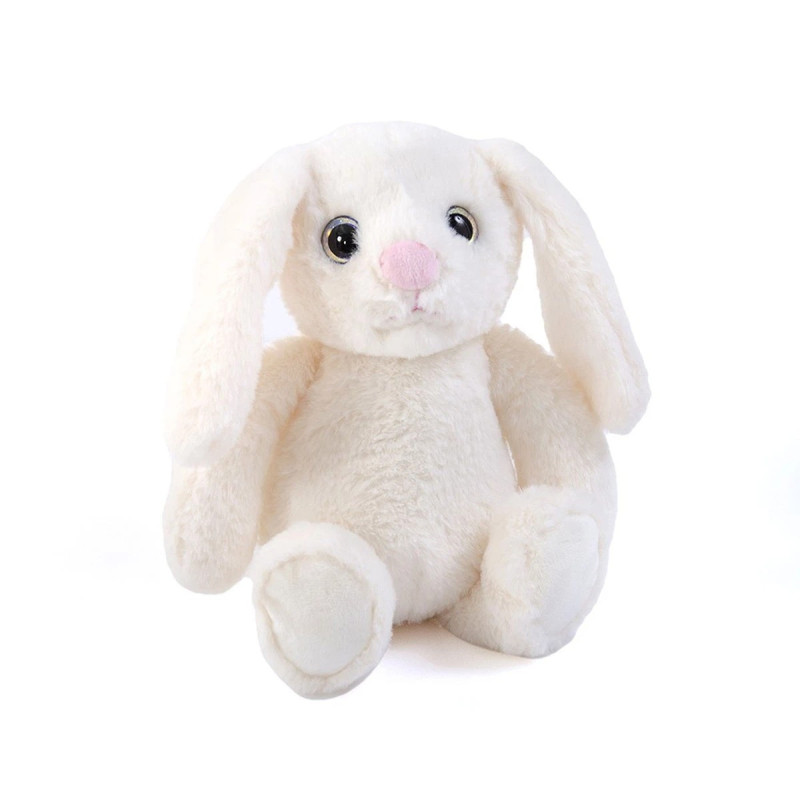 Плюшено зайче, бяло, 28 см