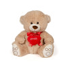 Плюшено мече със сърце, кафяво, 55 см
