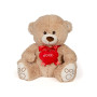 Плюшено мече със сърце, кафяво, 55 см