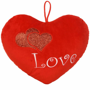 Плюшено сърце Love, червено, 28 см