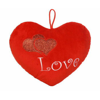 Плюшено сърце Love, червено, 28 см