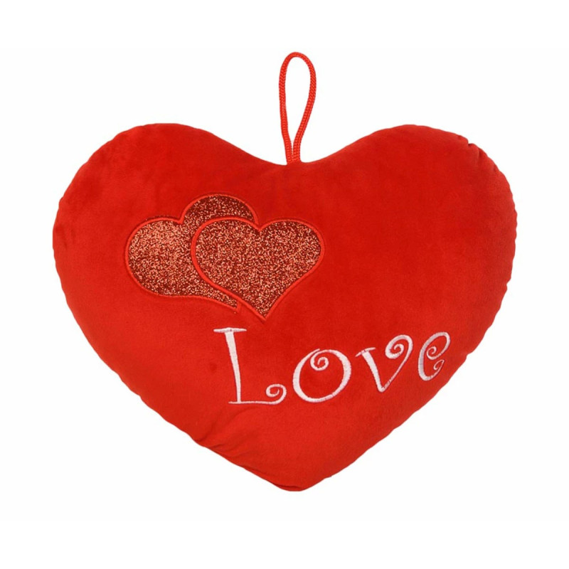 Плюшено сърце Love, червено, 28 см