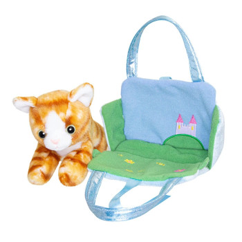 Плюшена чантичка с коте Aurora, синя, 20 см