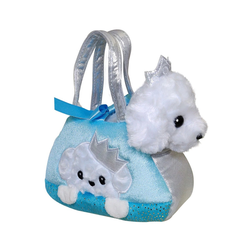 Плюшена чантичка с пудел Aurora, синя, 20 см