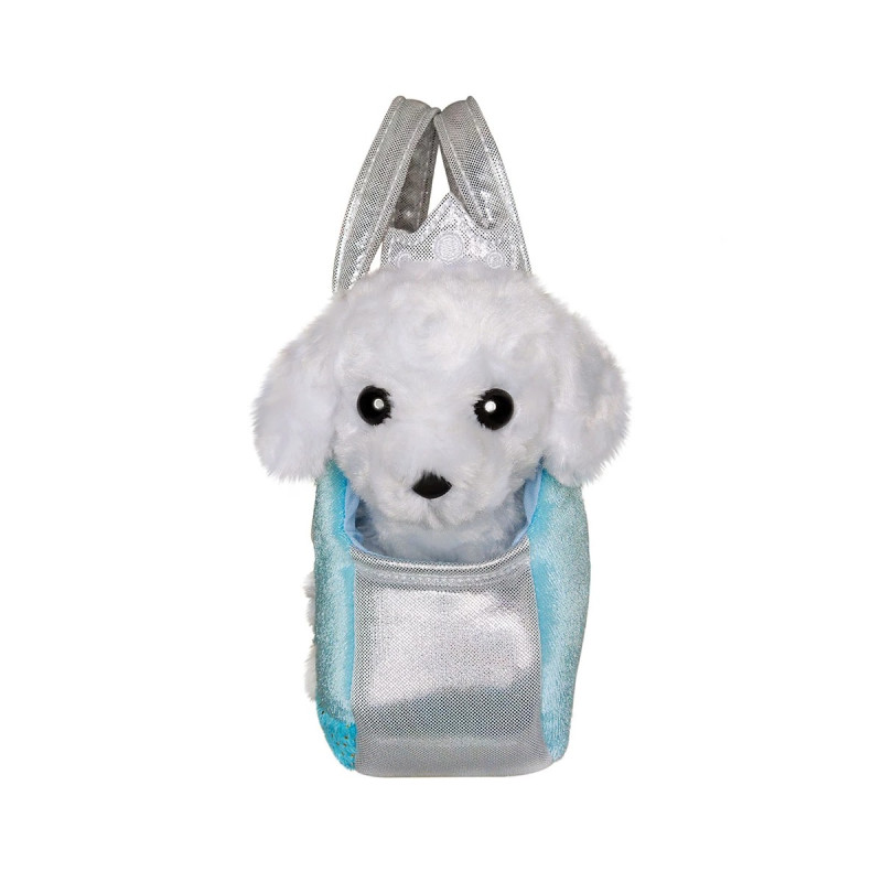 Плюшена чантичка с пудел Aurora, синя, 20 см