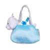 Плюшена чантичка с пудел Aurora, синя, 20 см
