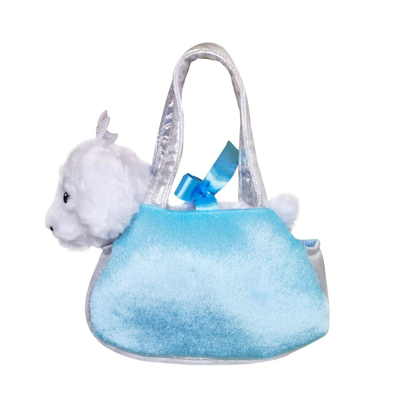 Плюшена чантичка с пудел Aurora, синя, 20 см