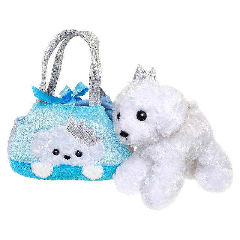Плюшена чантичка с пудел Aurora, синя, 20 см