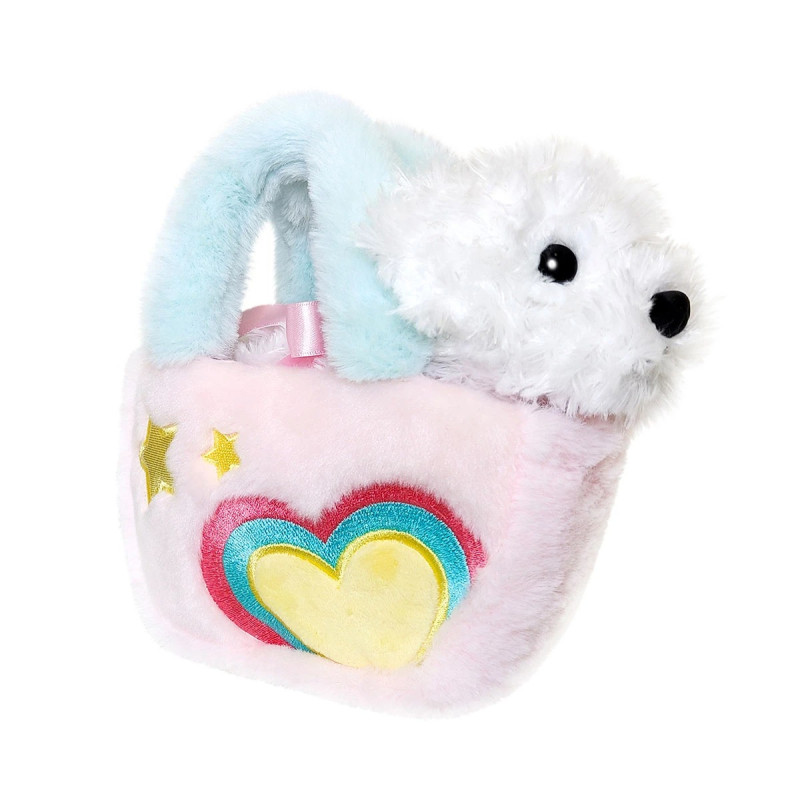 Плюшена чантичка с куче Aurora, цветна, 18 см