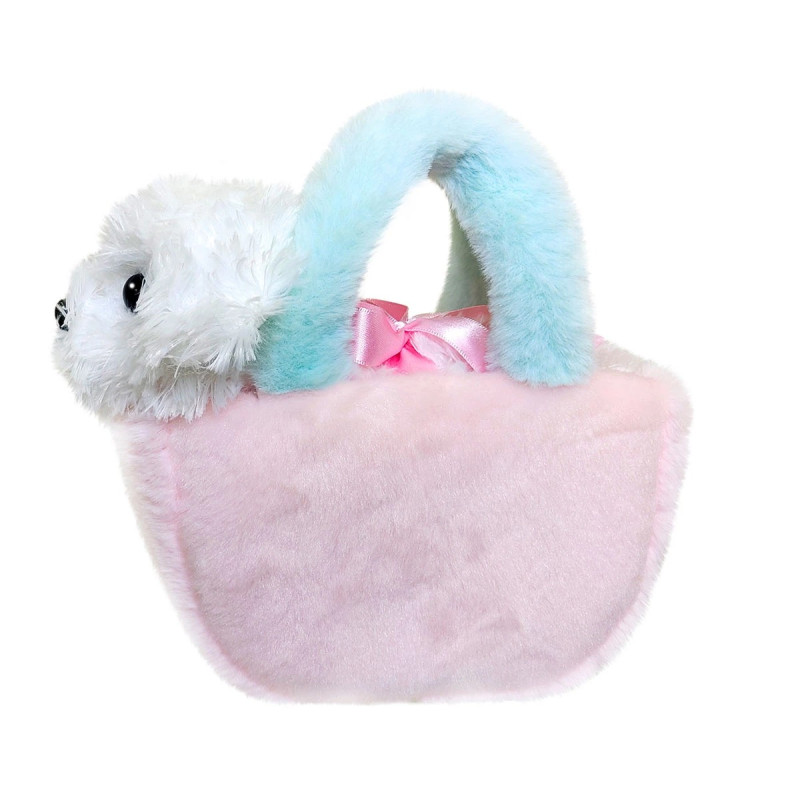 Плюшена чантичка с куче Aurora, цветна, 18 см