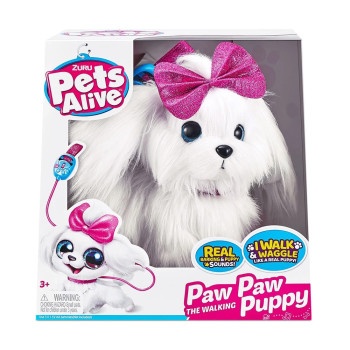 Интерактивно кученце с розова панделка и каишка