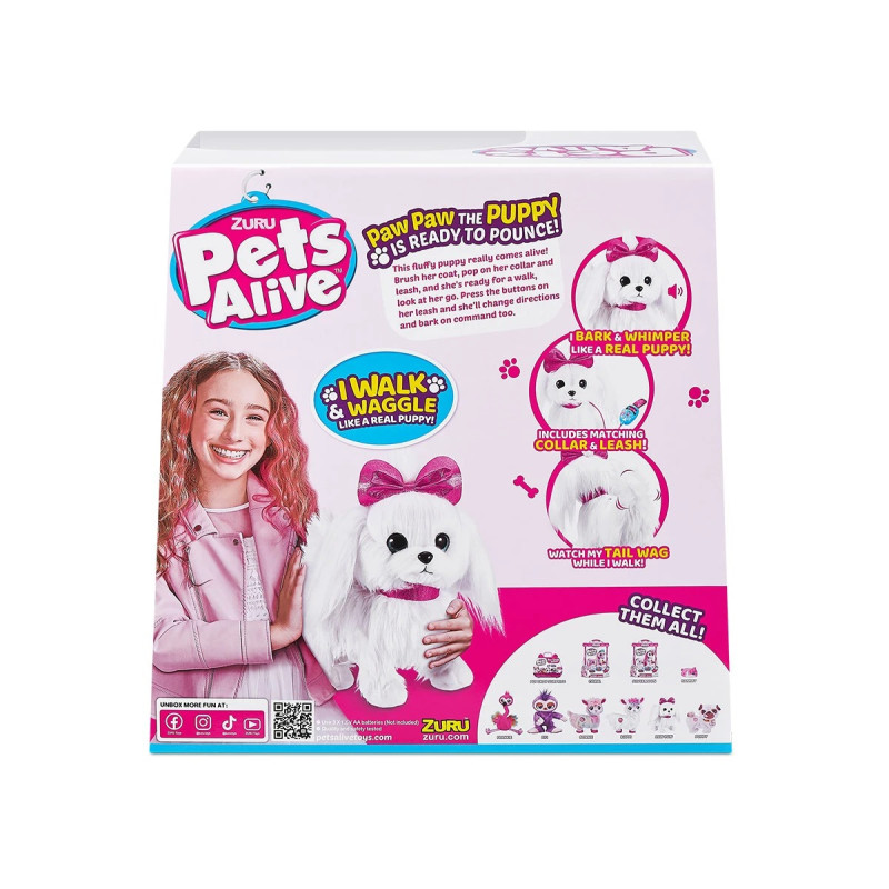 Интерактивно кученце с розова панделка и каишка