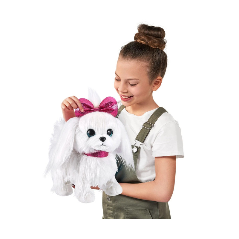 Интерактивно кученце с розова панделка и каишка