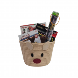 Коледна кошница с дървени образователни играчки