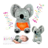 Плюшена дишаща играчка Коала с музика и светлини, сива, 30 см