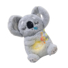 Плюшена дишаща играчка Коала с музика и светлини, сива, 30 см