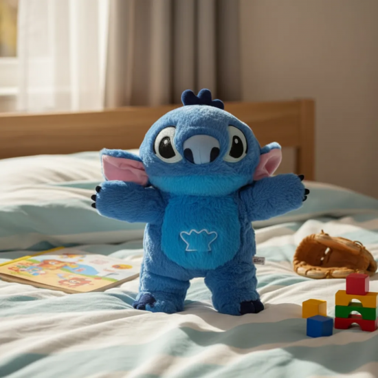 Дишаща играчка Стич с музика и светлини, 30 см