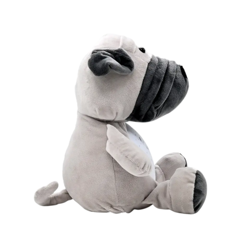 Плюшена играчка Куче с проектор и музика, сиво, 30 см