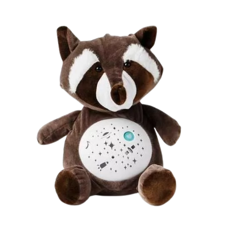 Плюшена играчка Енот с проектор и музика, кафяв, 30 см