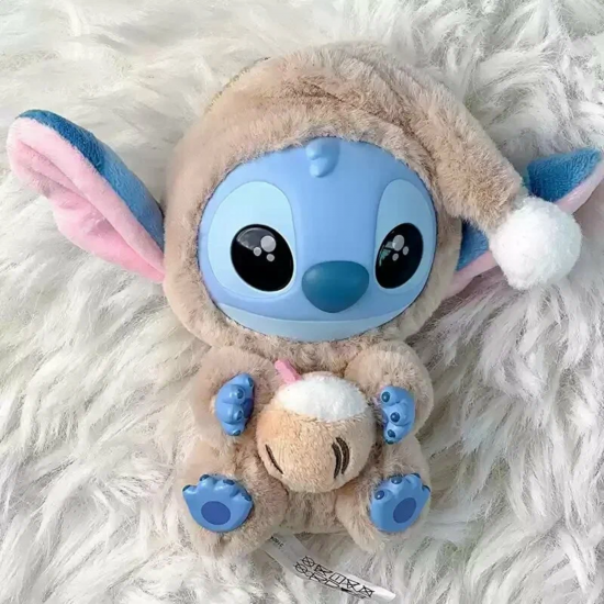 Плюшена играчка Лабубу Стич в кутия изненада, 15 см