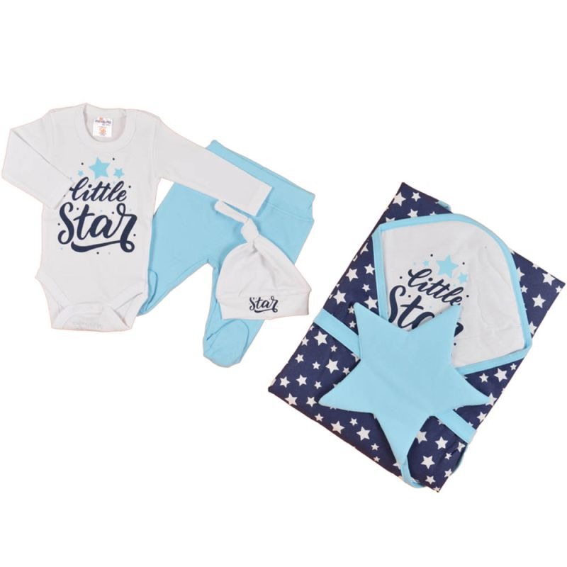 Памучен бебешки комплект за изписване на момче