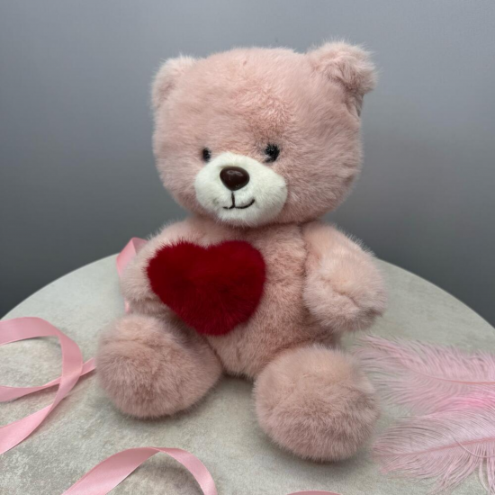 Плюшена играчка Мече със сърце, розово, 30 см Плюшена играчка Мече със сърце, розово, 30 см