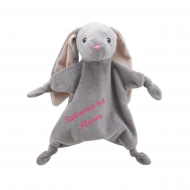 Бебешка кърпа за гушкане Зайче с надпис, 26 см 