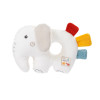 Бебешка дрънкалка слонче, бяло, 14 см