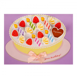 Голяма картичка Торта с 3D мини картички 