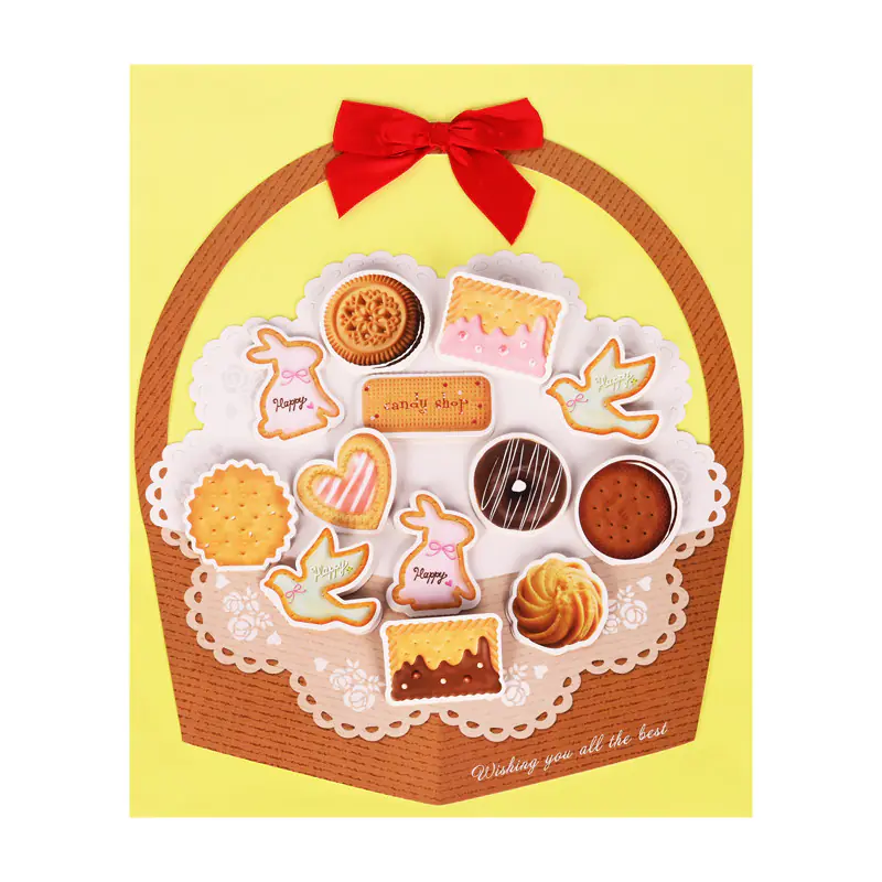 Голяма картичка Кошница с 3D мини картички 