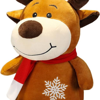 Плюшен елен Руди с коледна песен, 20 см