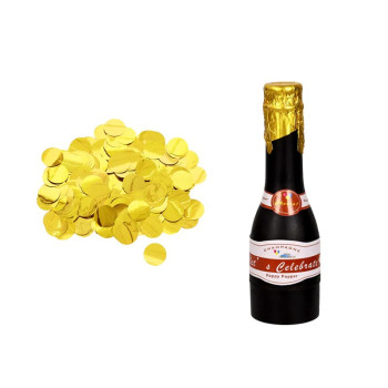 Парти бутилка с жълти конфети