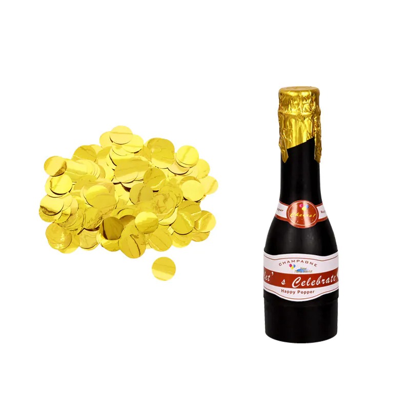 Парти бутилка с жълти конфети