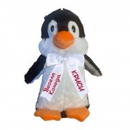 Плюшен пингвин с коледна песен и надписана панделка, 30 см Плюшен пингвин с коледна песен и надписана панделка, 30 см