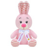 Плюшено зайче с надписана панделка, розово, 15 см