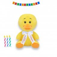 Плюшено пате с надписана панделка, жълто, 15 см Плюшено пате с надписана панделка, жълто, 15 см