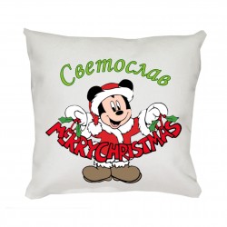 Коледна възглавничка с Мики Маус, 30 см Коледна възглавничка с Мики Маус, 30 см